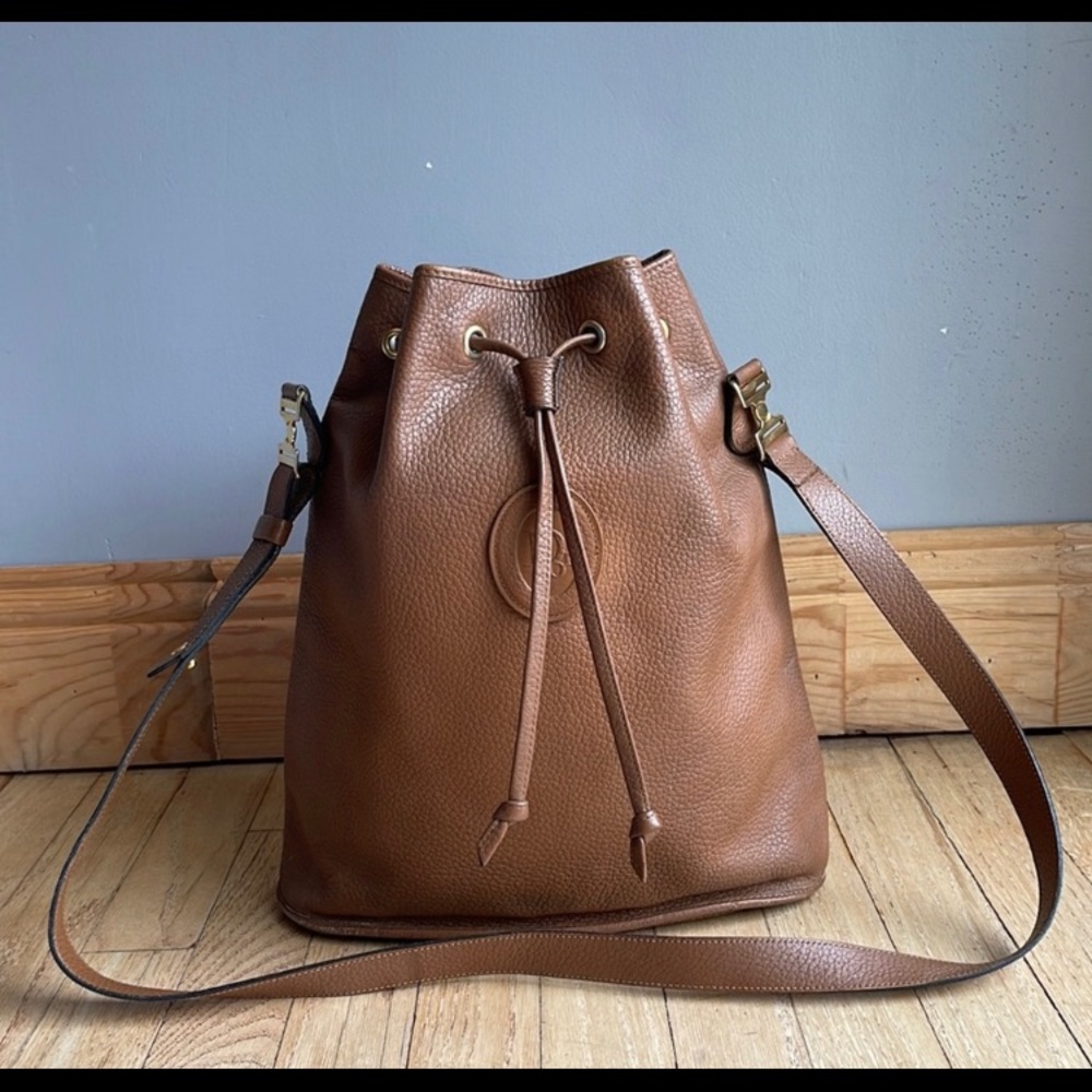 Vintage Christian Dior brown bucket bag